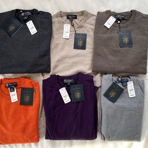 NEW [Dark Grey] Brooks Brothers Saxxon Wool Sweater Crewneck